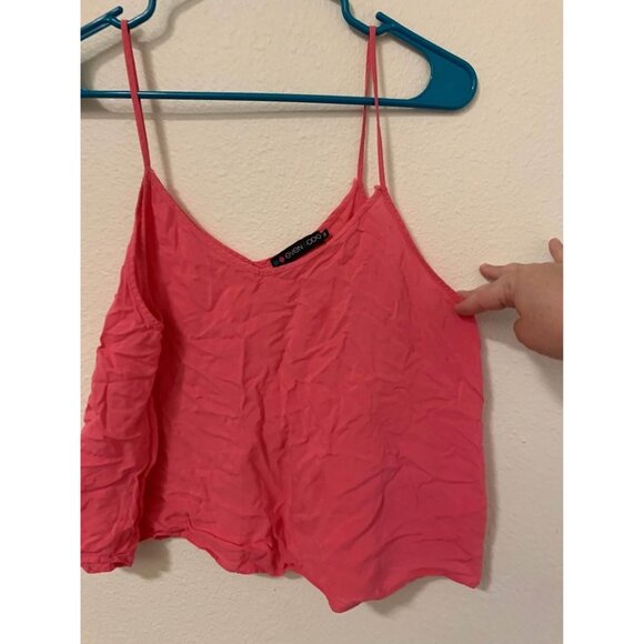 Even & Odd Crop Tank Top Pink Women's Size Medium Spaghetti Strap Y2K Boho I9 - Picture 2 of 5